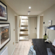 Basement office and stairs after the conversion